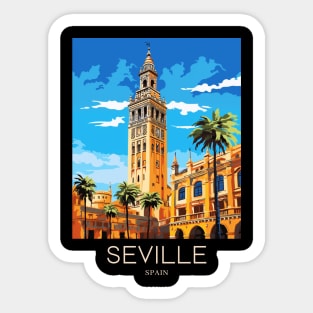 A Pop Art Travel Print of Seville - Spain Sticker